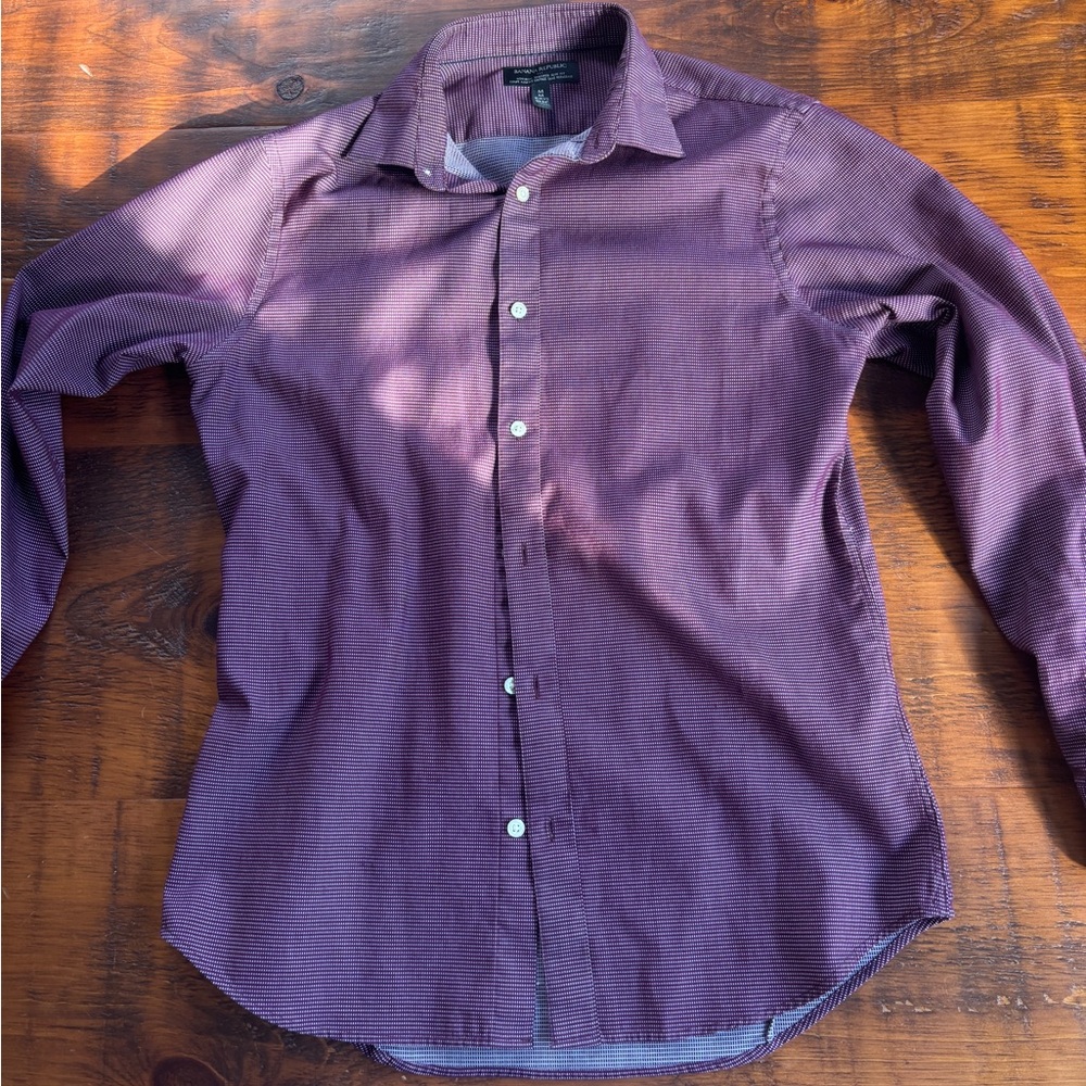 Banana Republic Men's Maroon Dress Shirt